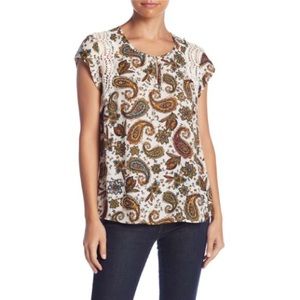 NEW DR2 by Daniel Rainn Cap Sleeve Keyhole Blouse size S Petite